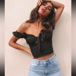 Princess Polly Black Off-Shoulder Blouse